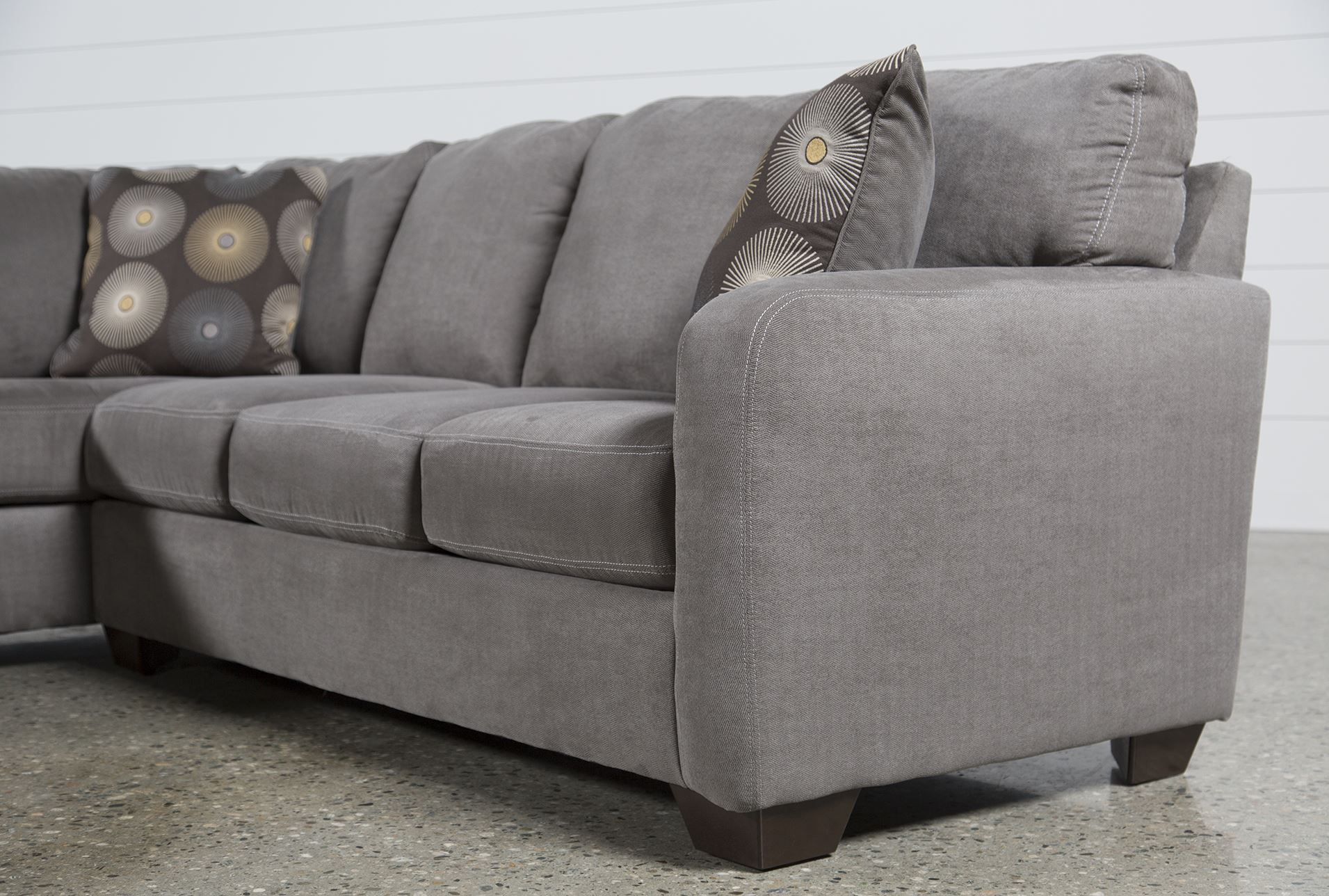 Zella Charcoal 2 Piece Sectional W Laf Chaise Living Spaces