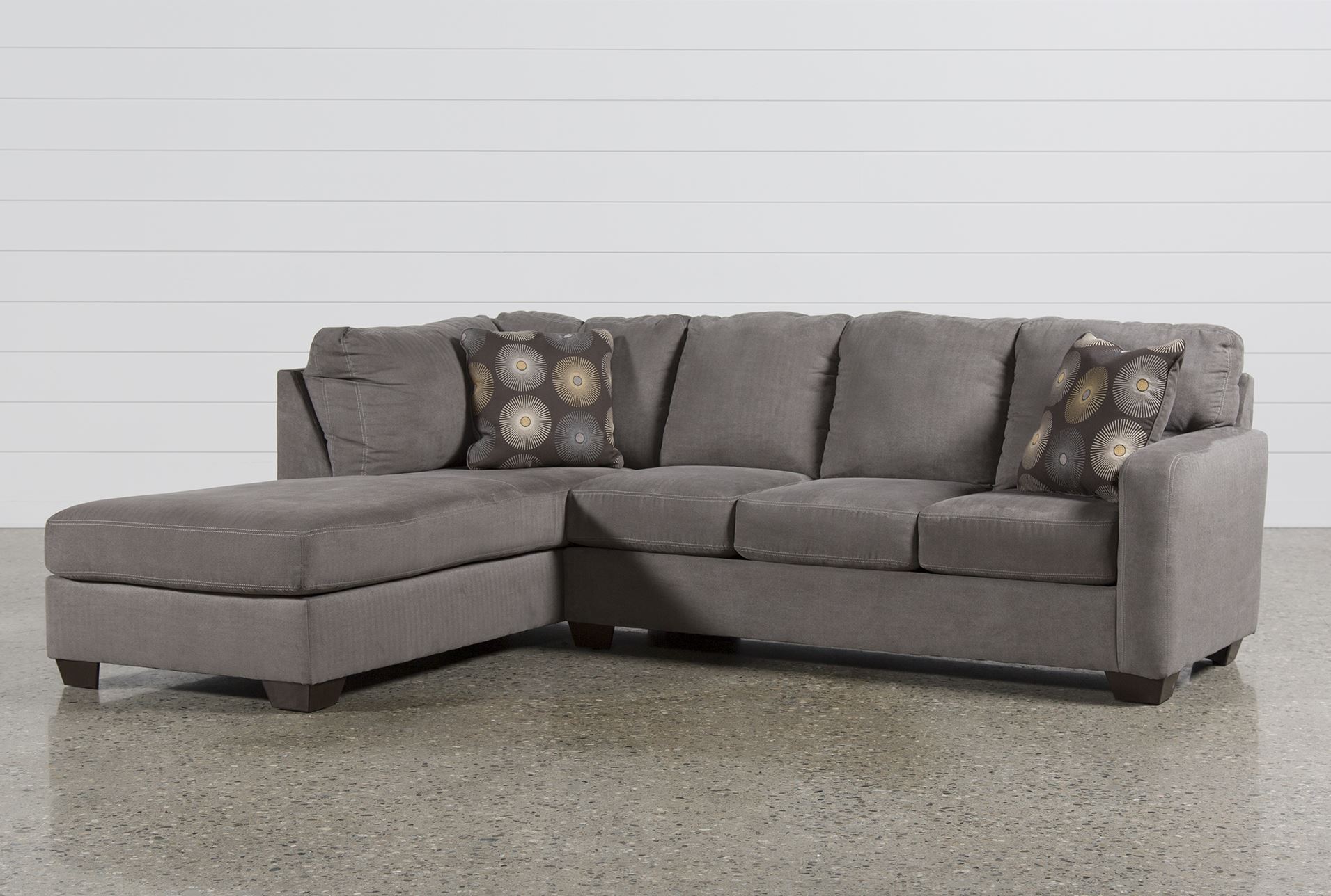 Zella Charcoal 2 Piece Sectional W Laf Chaise Living Spaces