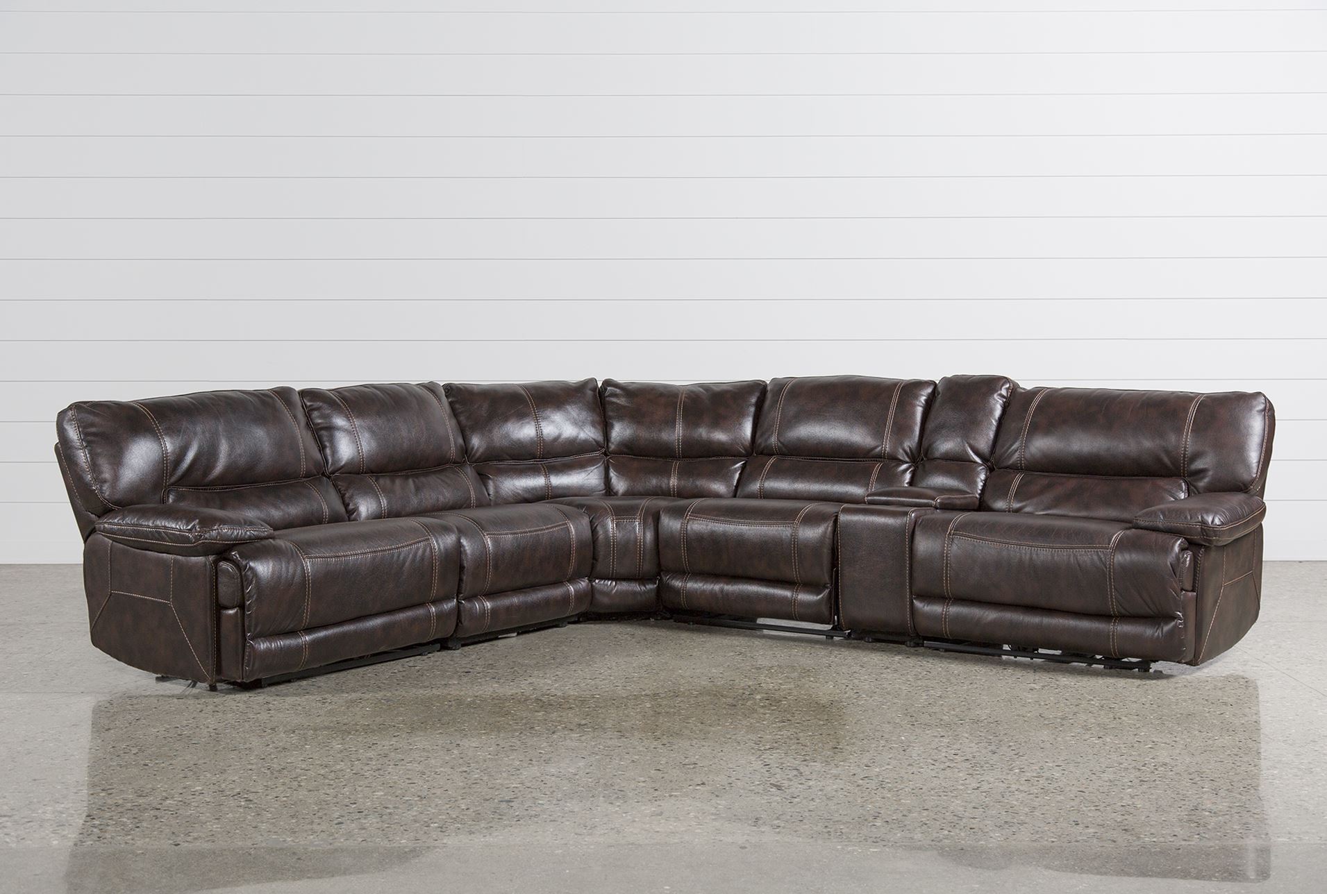 Marx Nutmeg 6 Piece Power Reclining Sectional Living Spaces